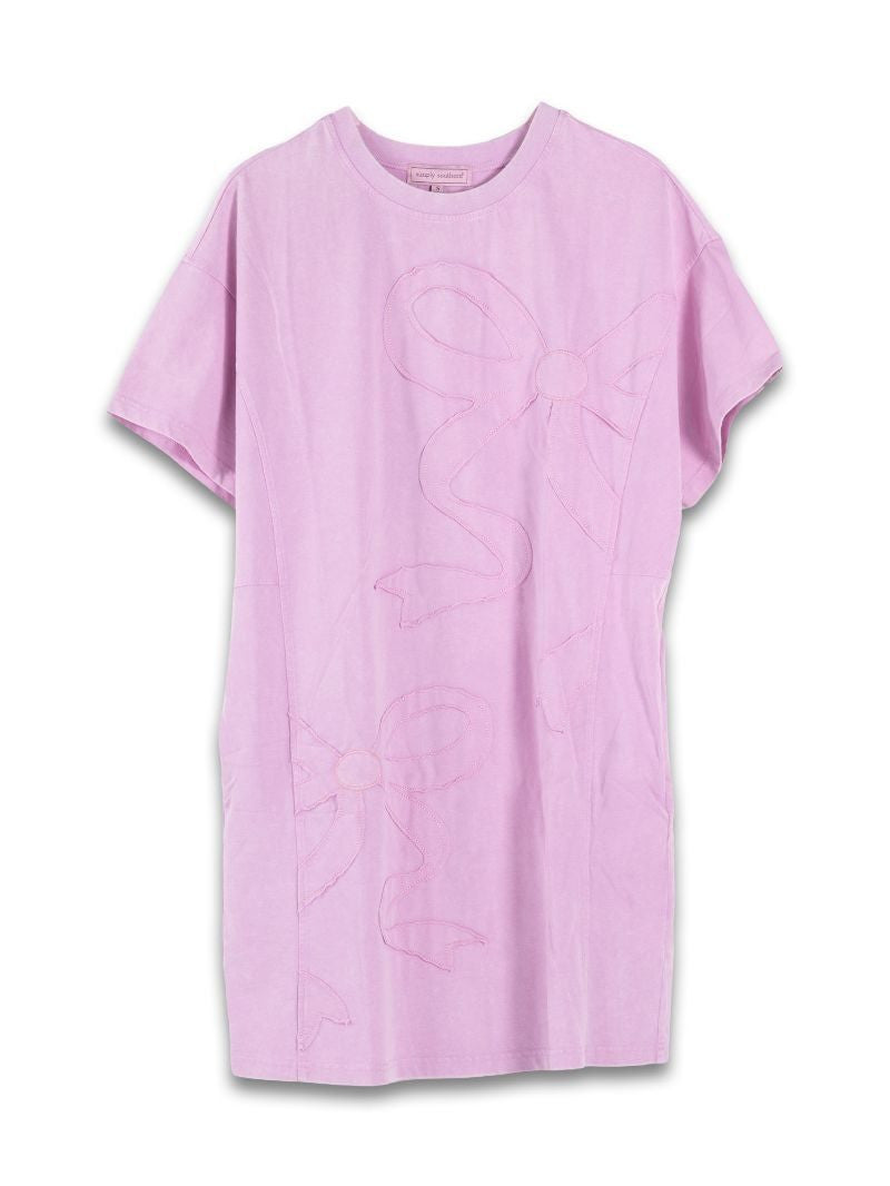 Simply Southern Women's Washed Vintage Bow Dress - Pink