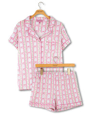 Simply Southern Women's Bow Stripes Button PJ Set