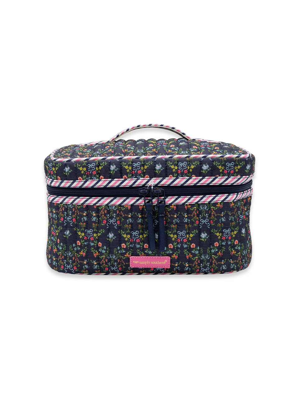 Simply Southern Quilted Makeup Case - Ribbon Flower