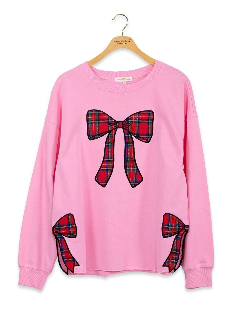 Simply Southern Women's Bowtastic Crew - Ribbon
