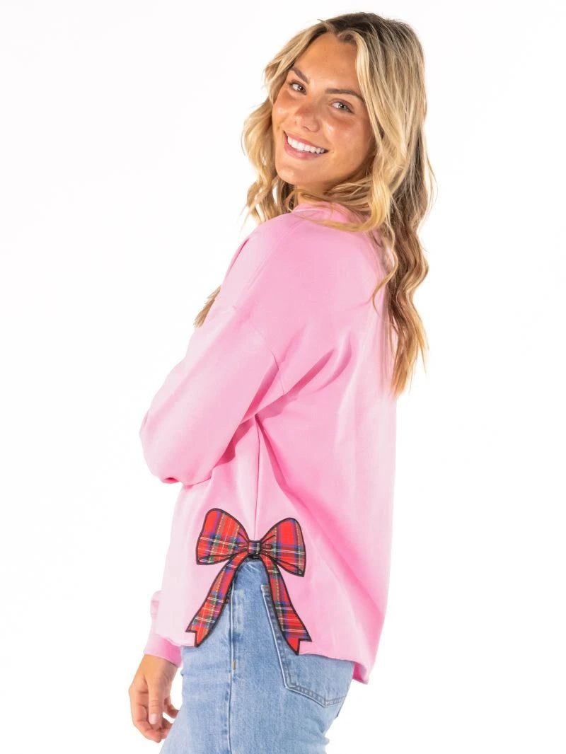 Simply Southern Women's Bowtastic Crew - Ribbon