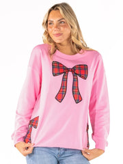 Simply Southern Women's Bowtastic Crew - Ribbon