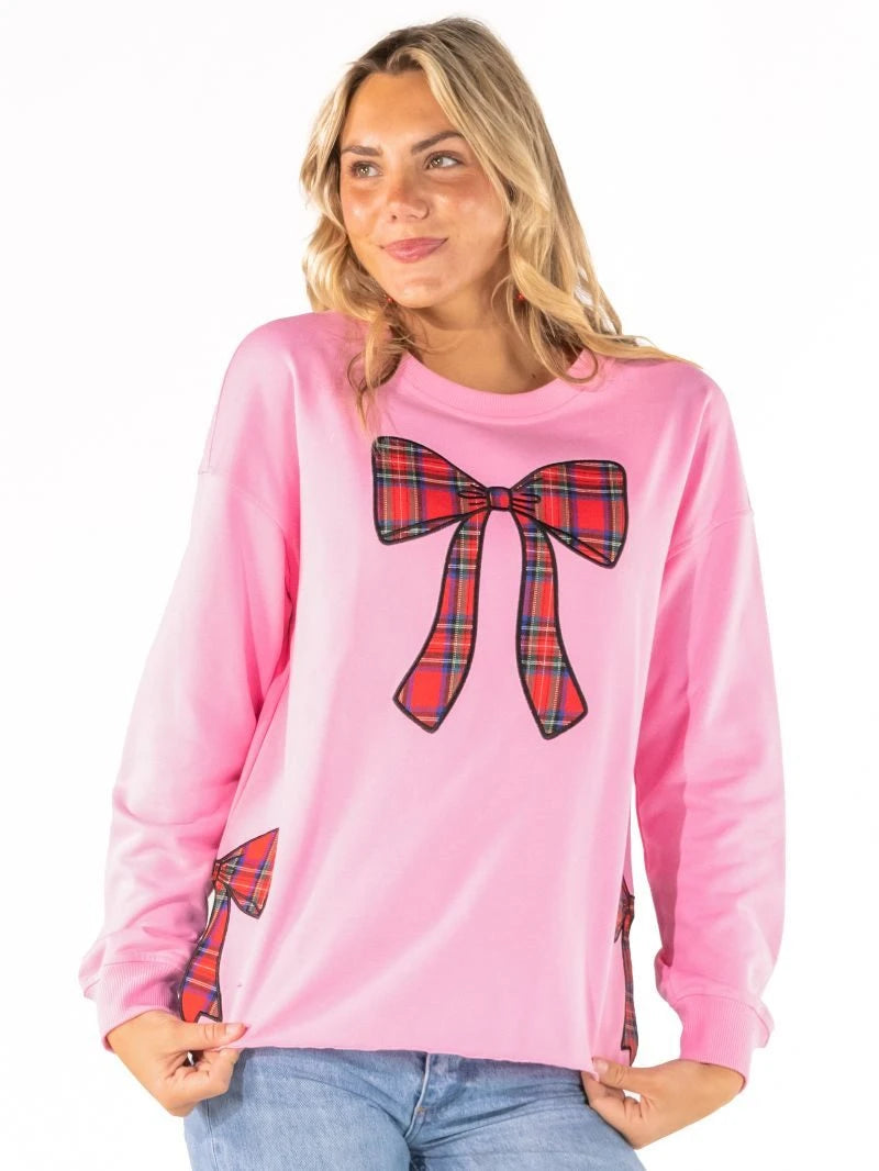 Simply Southern Women's Bowtastic Crew - Ribbon