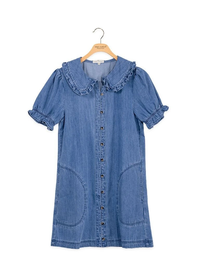 Simply Southern Women's Button-Up Denim Dress