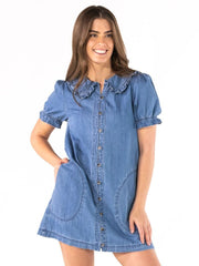 Simply Southern Women's Button-Up Denim Dress