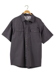 Simply Southern men's Western Prep Quick Dry Shirt - Gray
