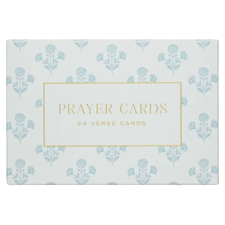 Eccolo Faith Floral Blue Prayer Cards