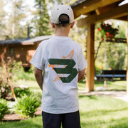 Burlebo Youth Boys Duck Flying B Green Logo Tee - Oatmeal