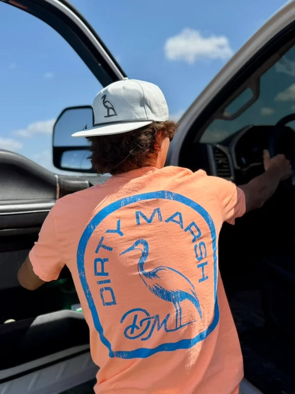 Dirty Marsh Outfitters Men's Tombstone Neon Tee - Cantaloupe