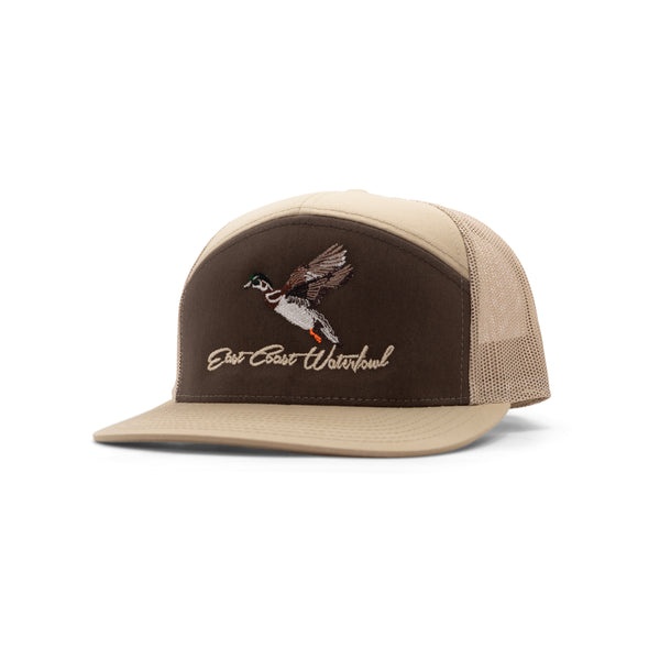 East Coast Waterfowl Embroidered Woodie Logo 7 Panel - Brown/Khaki
