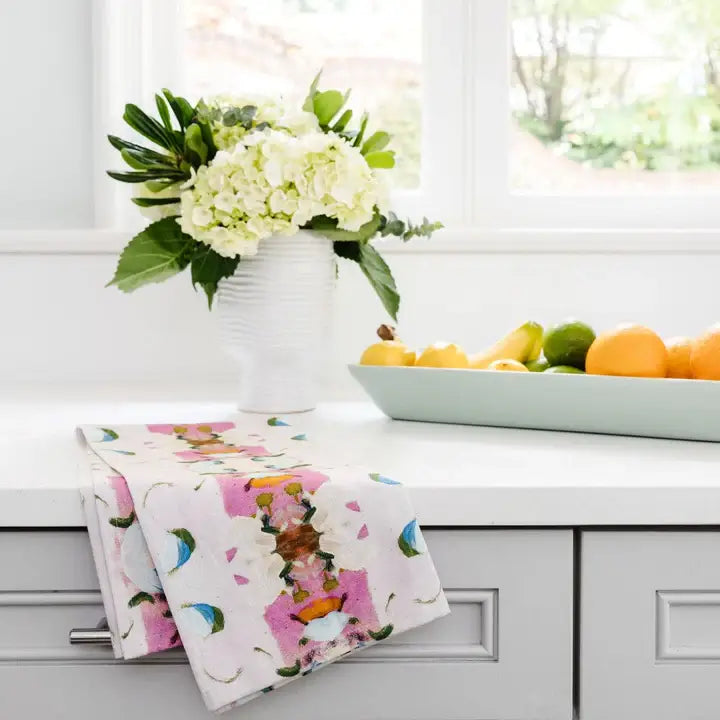 Laura Park Monet's Garden Pink Tea Towel