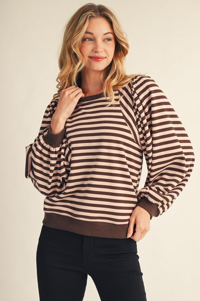 Jodifl Women's Brown Stripe Top