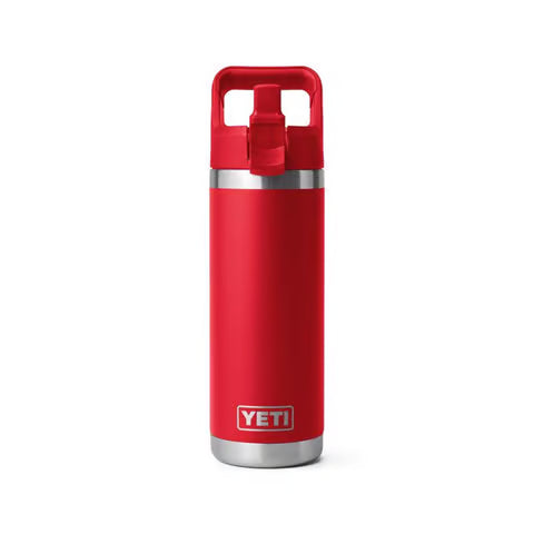 Yeti Rambler 18oz Bottle with Straw Cap - Rescue Red