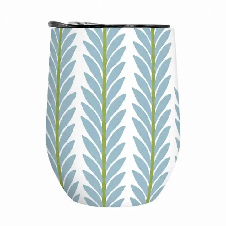 Laura Park Frond French Blue 12 oz. Wine Tumbler