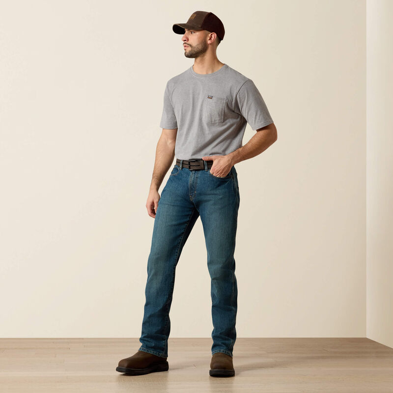 Ariat Men's Rebar M4 Relaxed DuraStretch Basic Boot Cut Jean - Carbine