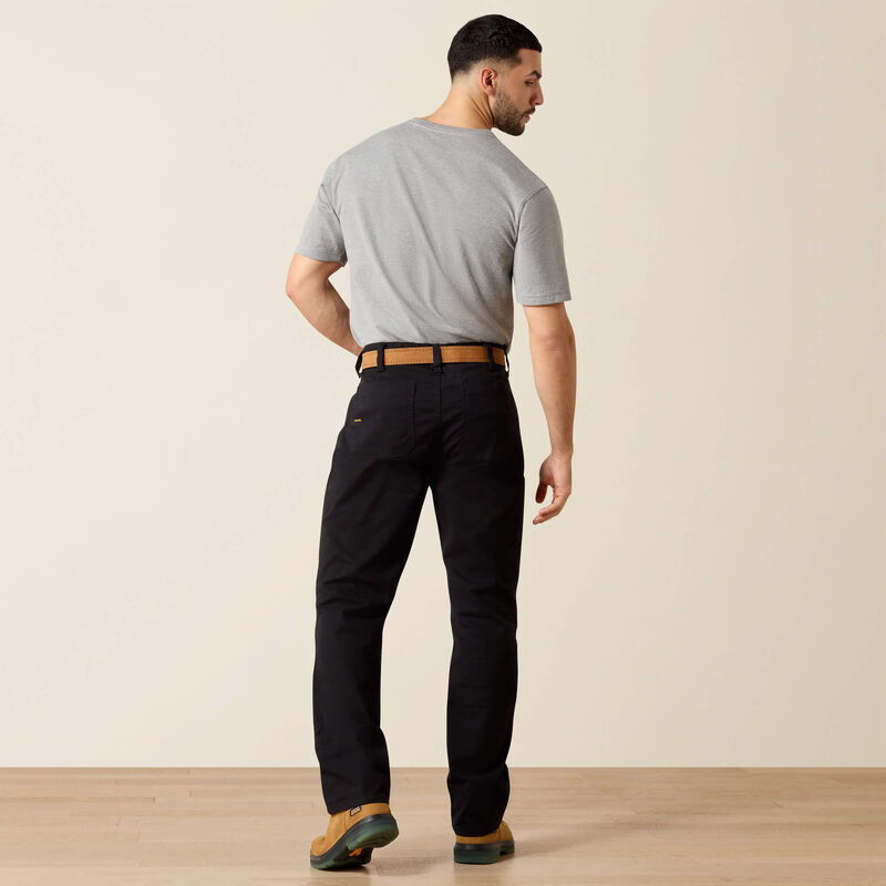 Ariat Men's Rebar M4 Relaxed DuraStretch Made Tough Double Front Straight Pant - Black
