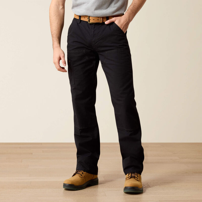 Ariat Men's Rebar M4 Relaxed DuraStretch Made Tough Double Front Straight Pant - Black