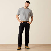 Ariat Men's Rebar M4 Relaxed DuraStretch Made Tough Double Front Straight Pant - Black