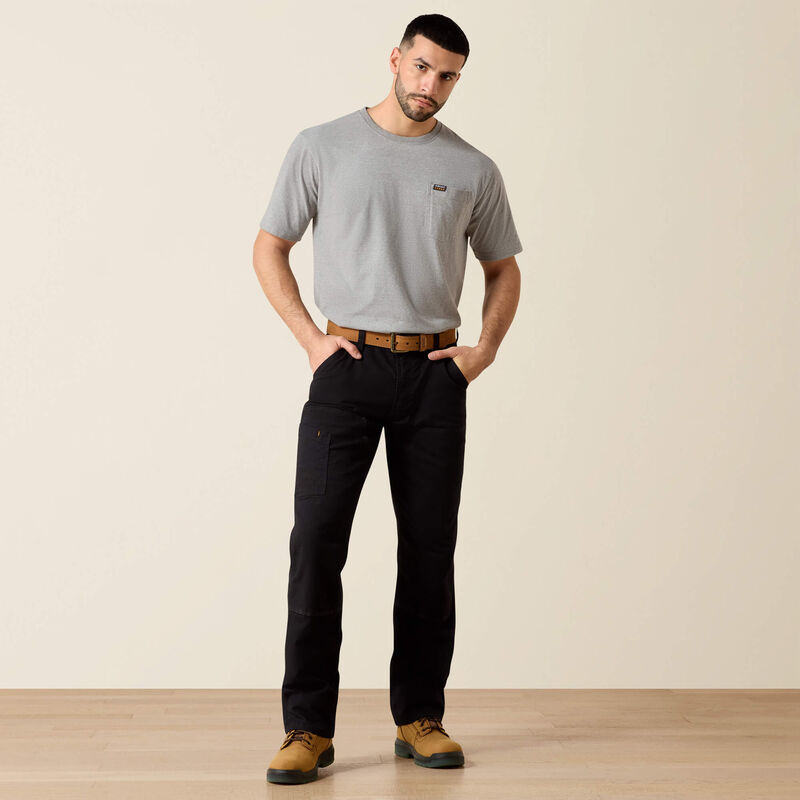 Ariat Men's Rebar M4 Relaxed DuraStretch Made Tough Double Front Straight Pant - Black