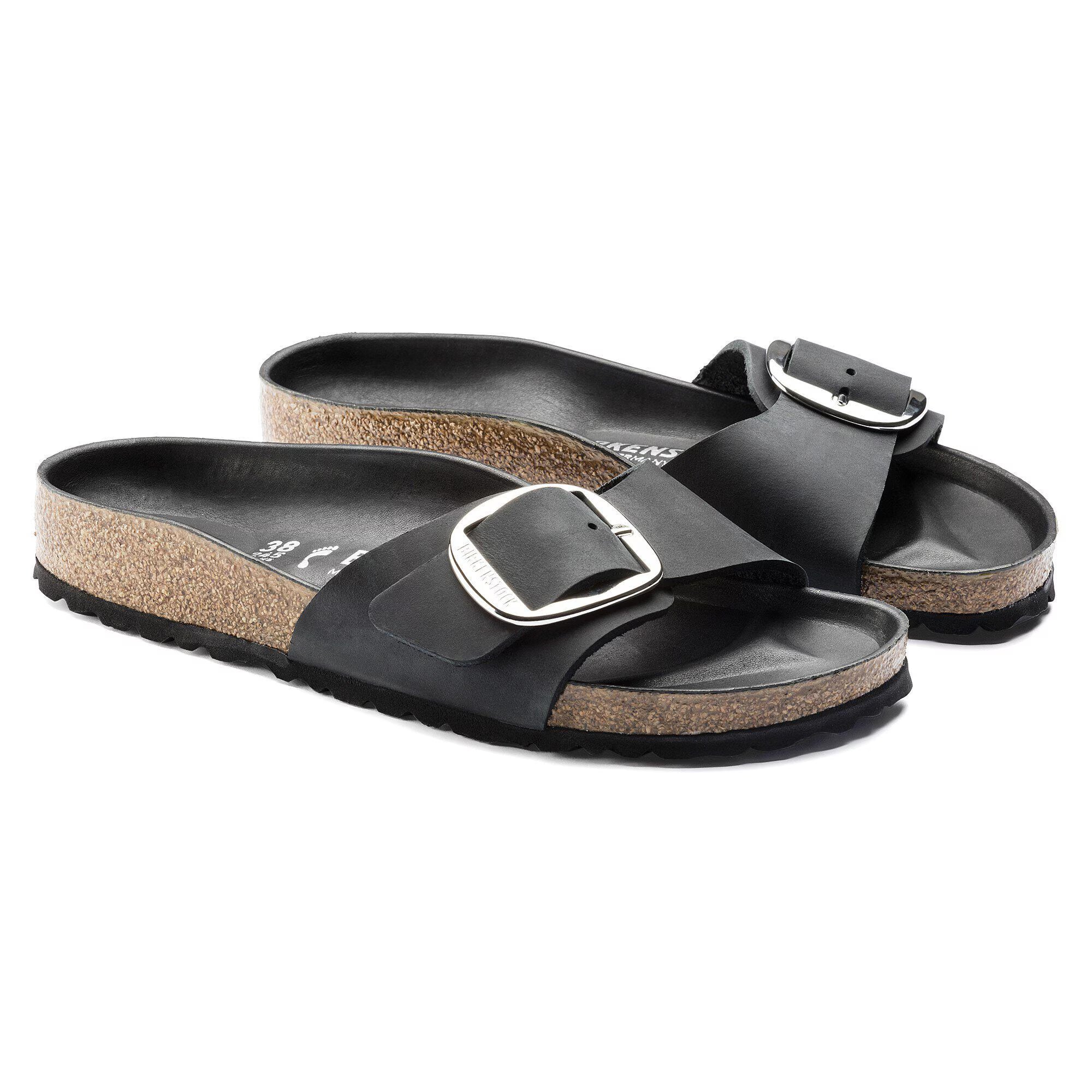 Birkenstock Madrid Big Buckle Oiled Leather - Black
