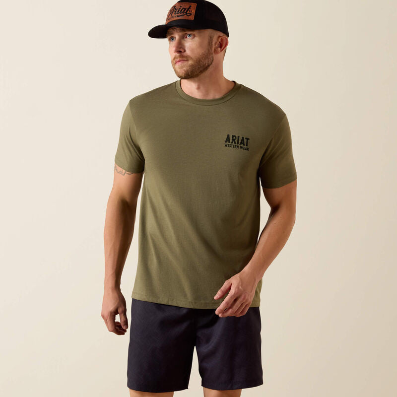 Ariat Men's Outline Shop T-Shirt - Military Heather