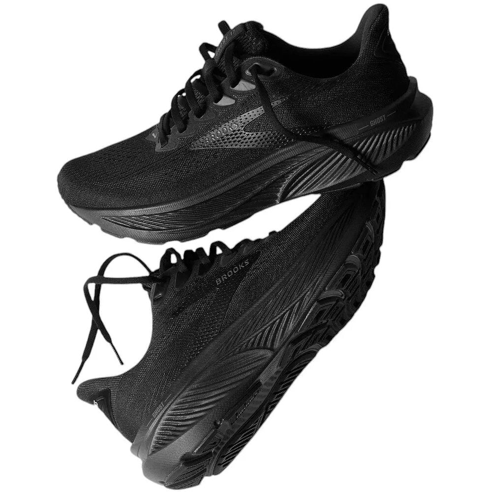 Brooks Men's Ghost 17 Running Shoes - Wide - Black/Black/Ebony