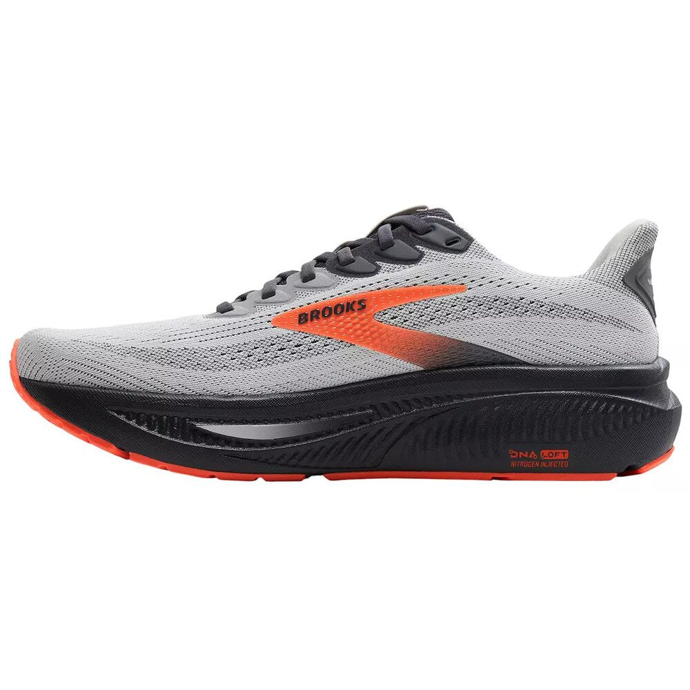 Brooks Men's Ghost 17 Running Shoes - Wide -Oyster Mushroom/Orange/Ebony