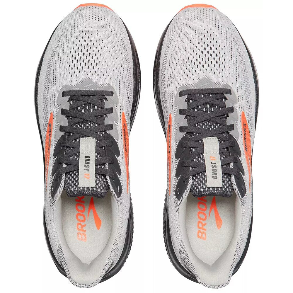 Brooks Men's Ghost 17 Running Shoes - Oyster Mushroom/Orange/Ebony