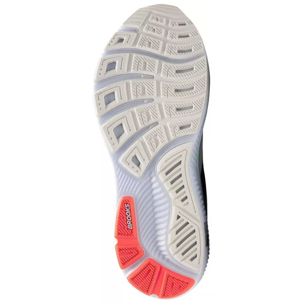 Brooks Men's Ghost 17 Running Shoes - Wide - White/Pink Clay/Gecko