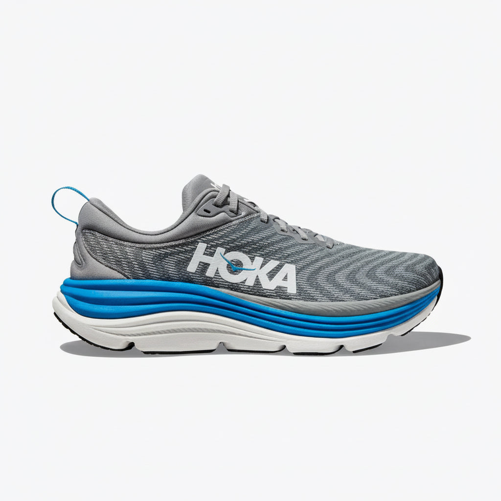Hoka Men's Gaviota 5 Running Shoe - Limestone/Diva Blue
