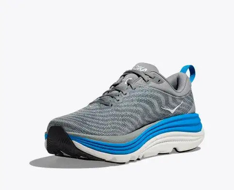 Hoka Gaviota 5 Men's Running Shoe - Wide - Limestone/Diva Blue