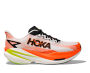 HOKA Mach X 3 Men’s Plated Performance Trainer - White/Neon Tangerine
