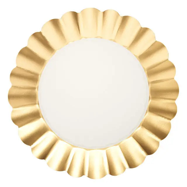 Sophistiplate Dinner Plate Gold & White - 8 Pkg