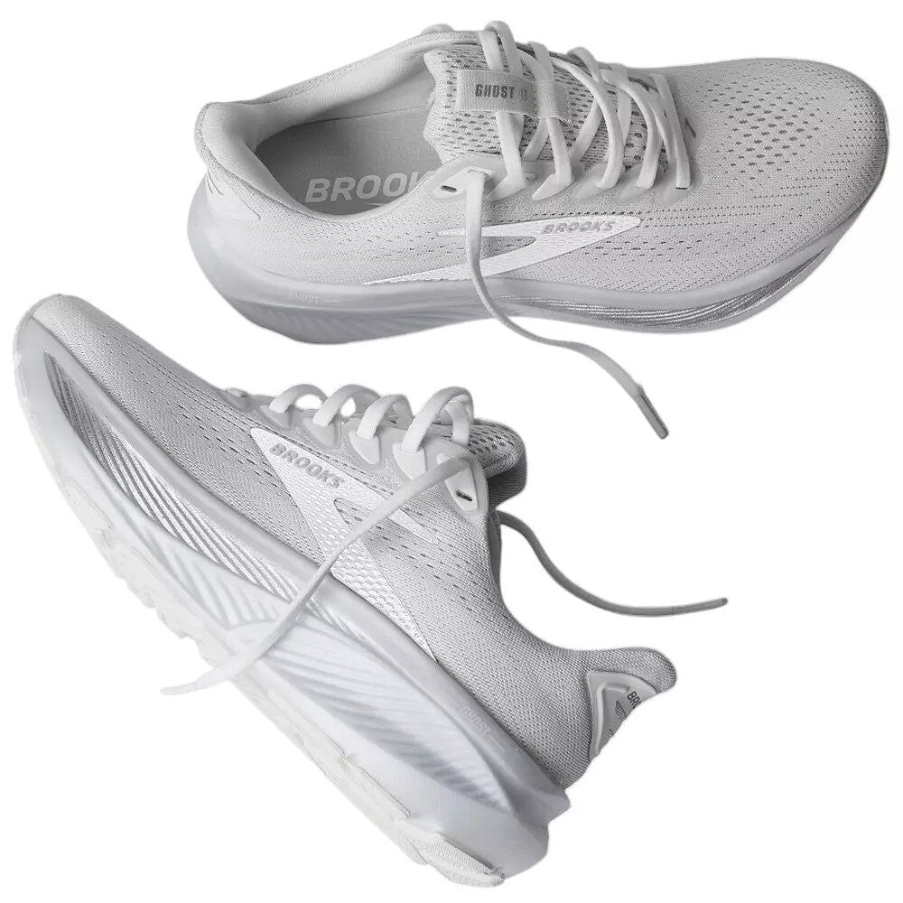 Brooks Women's Ghost 17 Running Shoes - White/White/Grey