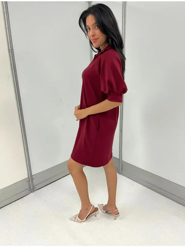 Carole Christian Clothing Women's Scuba Modal 1/4 Zip Midi Dress