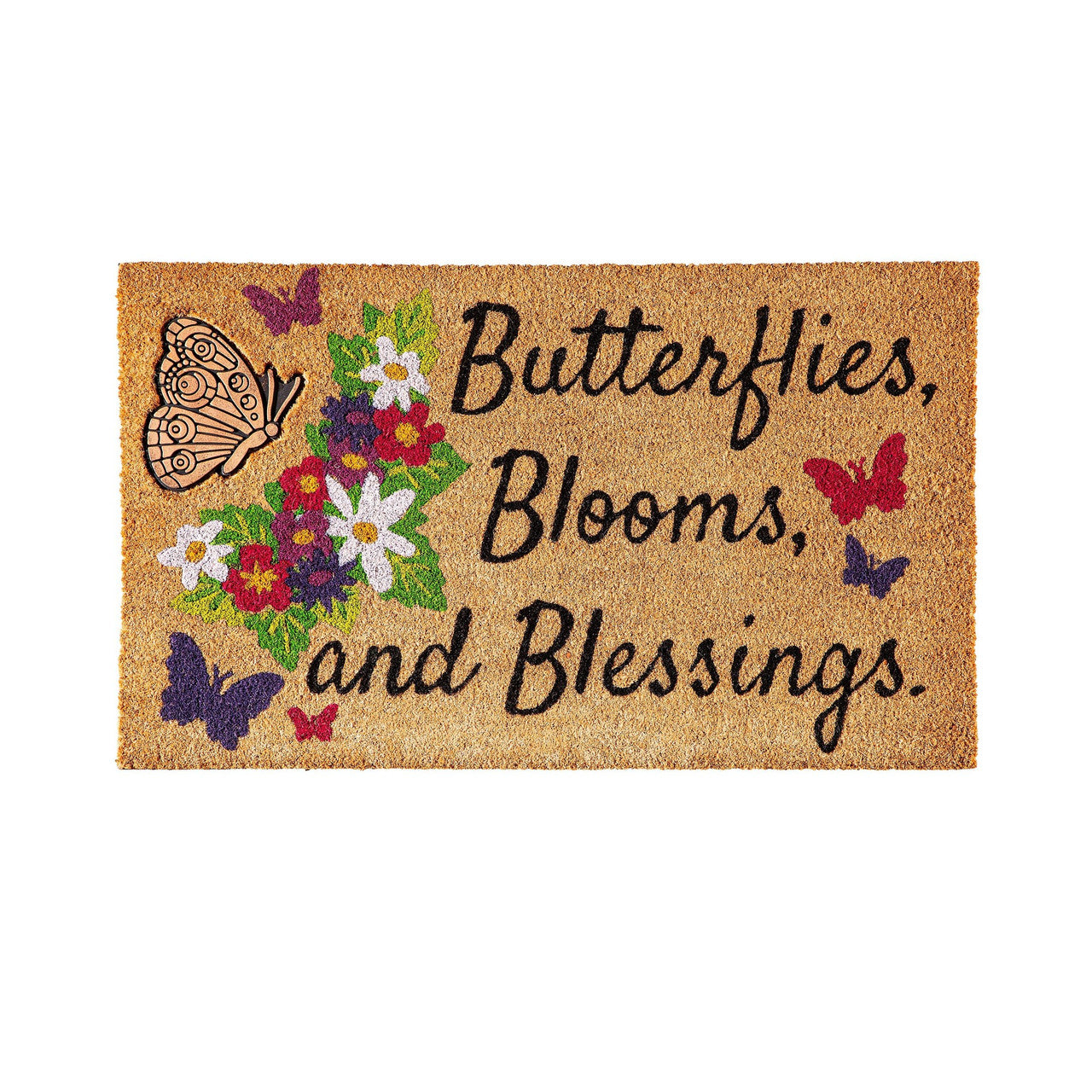 Evergreen Butterflies, Blooms and Blessing Mat