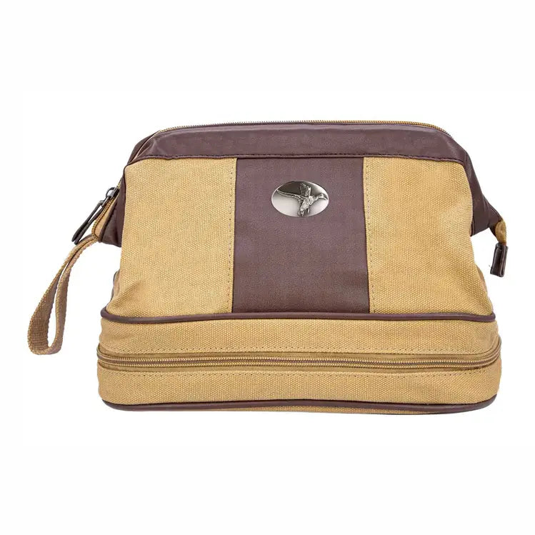 Zep-Pro Men’s Mallard Khaki Canvas Toiletry Dopp Bag