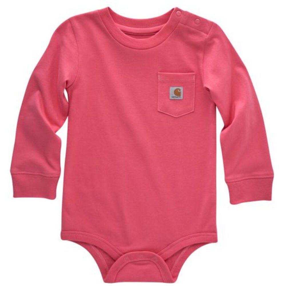Carhartt Infant Girls Long-Sleeve Pocket Bodysuit  - Pink Lemonade