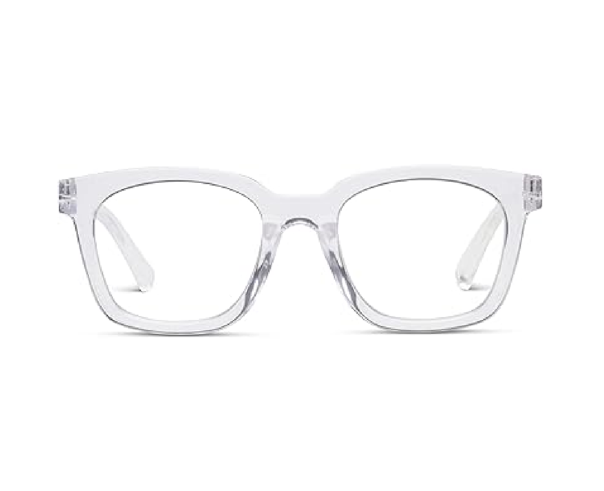 Peepers To the Max OverSized Square Blue‑Light Reading Glasses – Clear