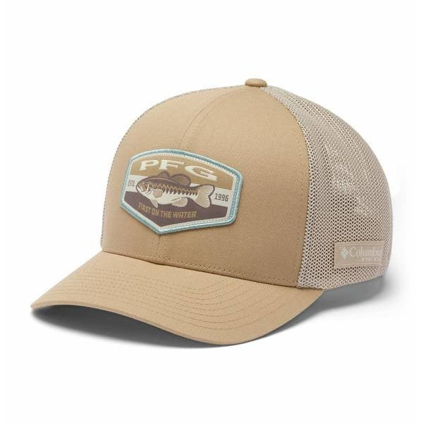 Columbia PFG Patch Mesh Ball Cap -Beach/Fossil/Big Badge Bass