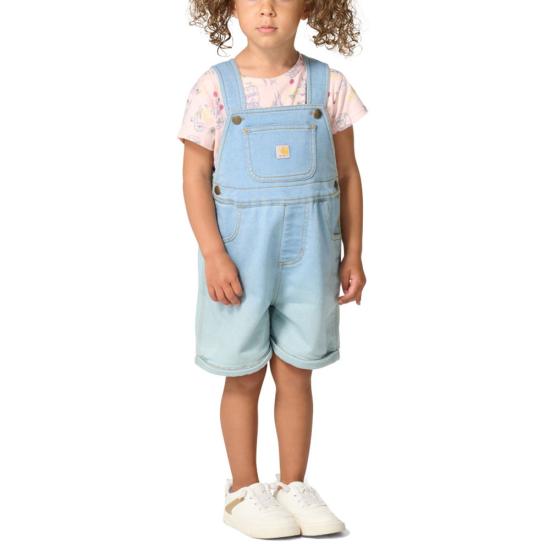 Carhartt Toddler Girls Short-Sleeve Bee Print T-Shirt and Denim Shortall Set
