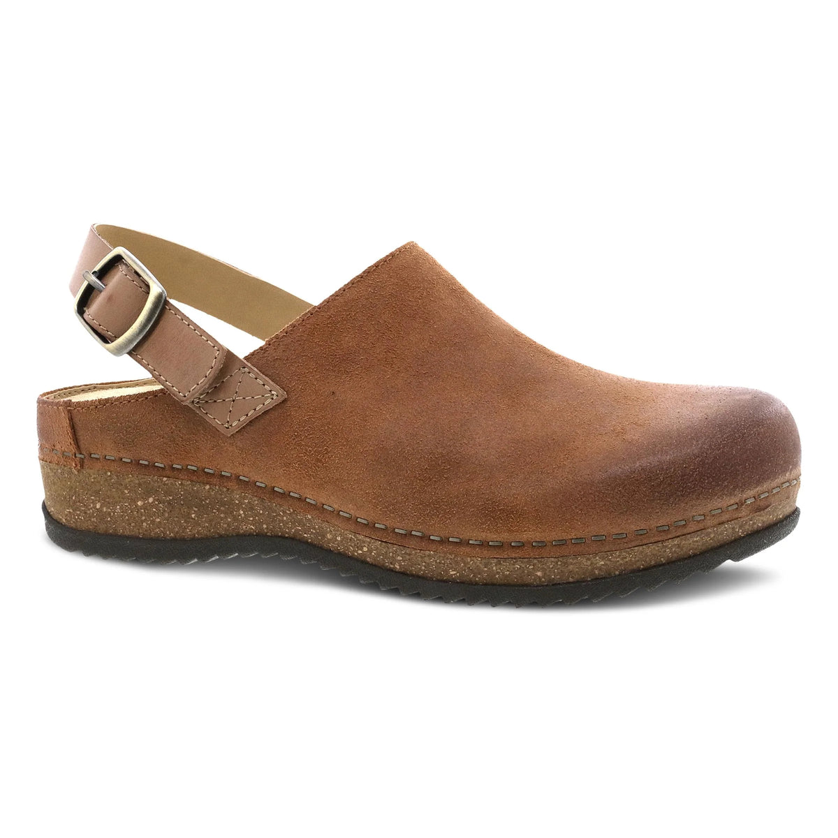 Dansko Merrin Tan Burnished Suede Clogs