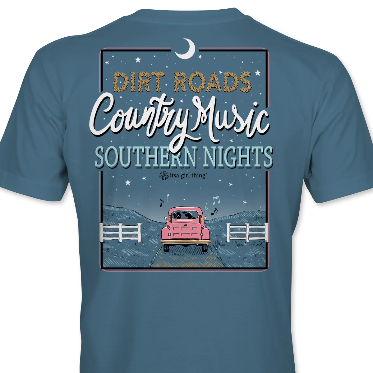 Itsa Girl Thing Women's Dirt Roads Tee - Indigo