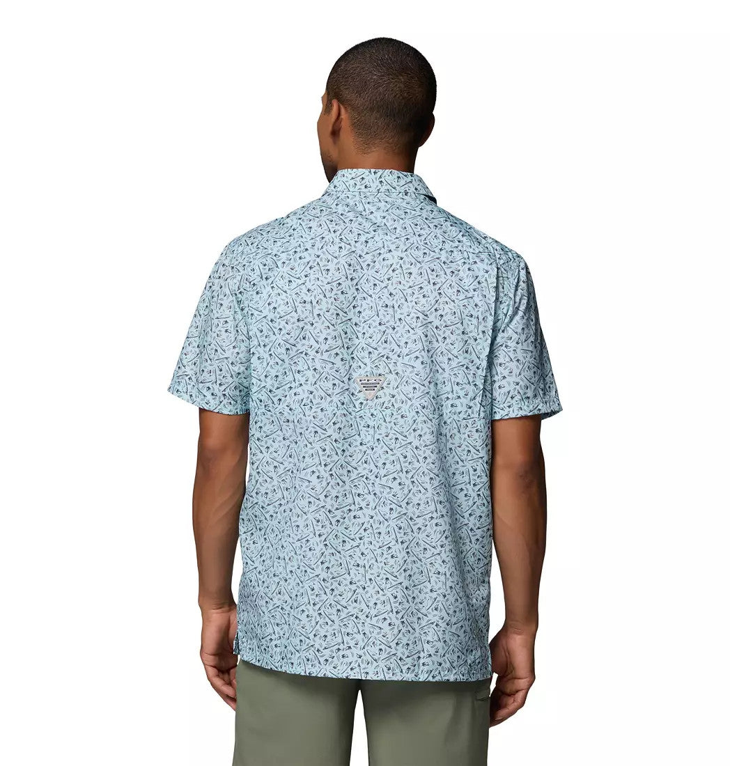 Columbia Men's Super Slack Tide Camp Shirt - Marine Light Gone Fishin