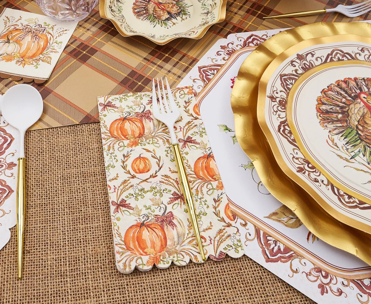 Sophistiplate Turkey & Gourds Guest Towels - 20pk