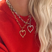 Chansuttpearls Large Open-Heart Necklace - Silver