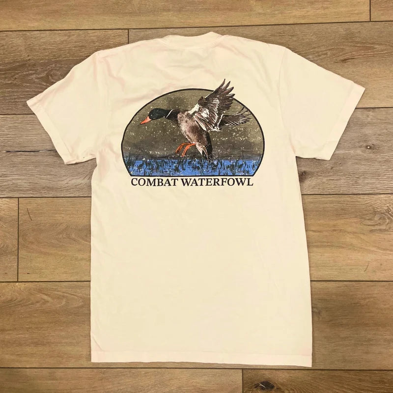 Combat Waterfowl Men's Brushline Mallard Tee -Ivory