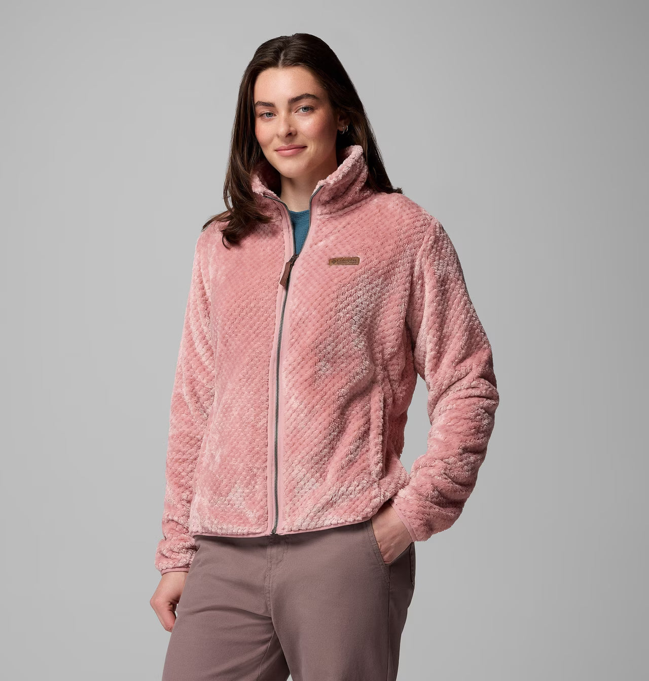 Columbia Women's Fire Side II Sherpa Full Zip Fleece - Eraser Pink
