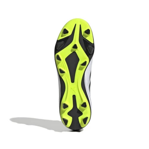 Adidas Big Kids' Goletto Laceless FG/MG Molded Soccer Cleats - White/Black/Lemon
