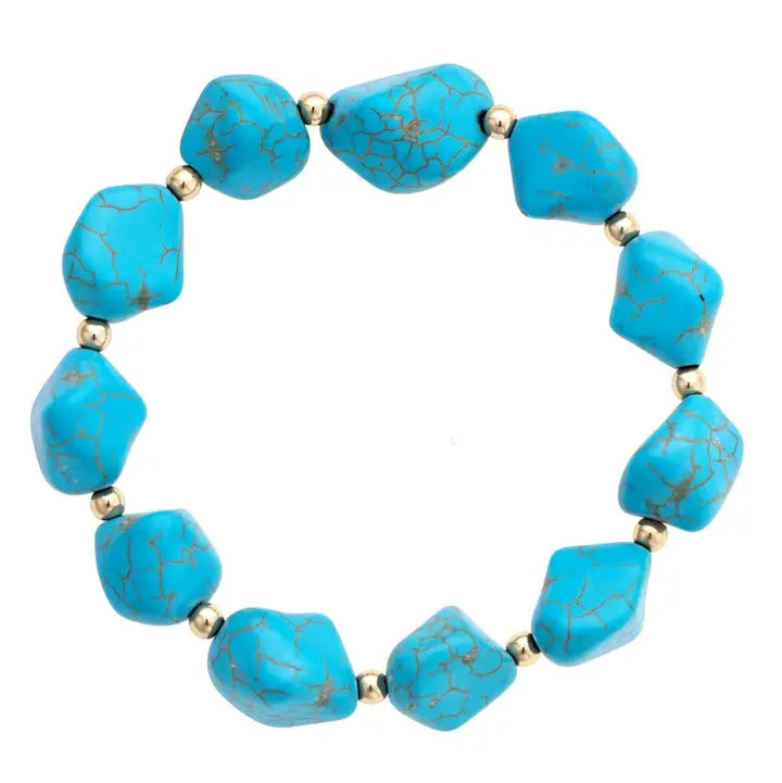 Canvas Angel Fire Beaded Stretch Bracelet - Turquoise